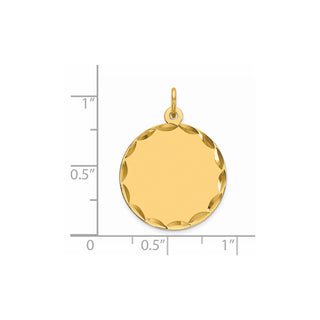 Gold-Plated Sterling Silver Engravable Round Polished Disc Charm QM382G/35