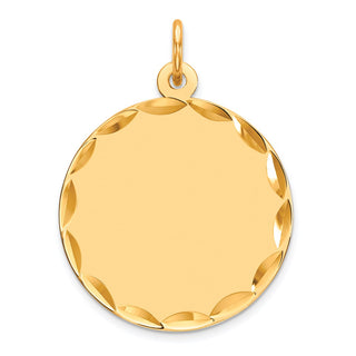 Gold-Plated Sterling Silver Engravable Round Polished Disc Charm QM382G/50