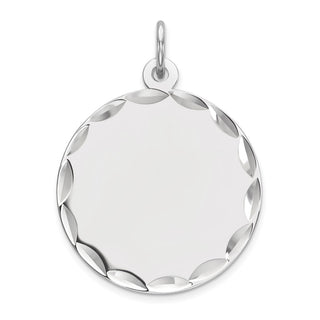 Sterling Engravable Round Polished Front/Satin Back Disc Charm QM382/35