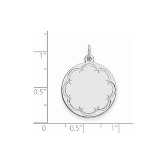 Sterling Engravable Round Polished Front/Satin Back Disc Charm QM383/27