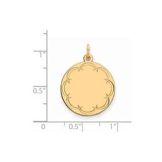 Gold-Plated Sterling Silver Engravable Round Polished Disc Charm QM383G/27