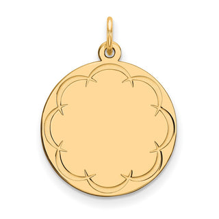 Gold-Plated Sterling Silver Engravable Round Polished Disc Charm QM383G/27