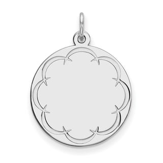 Sterling Engravable Round Polished Front/Satin Back Disc Charm QM383/27