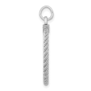 Sterling Silver Engravable Round w/Rope Satin Back Disc Charm QM385/18