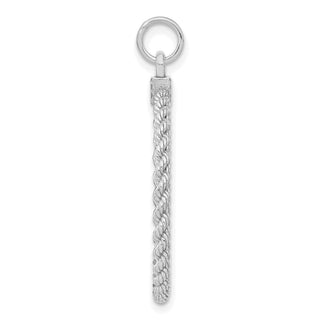 Sterling Silver Engravable Round w/Rope Satin Back Disc Charm QM386/18