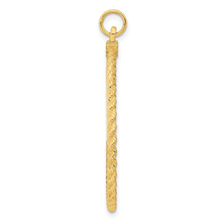 Gold-Plated Sterling Silver Engravable Round w/Rope Polished Disc Charm 387G/18