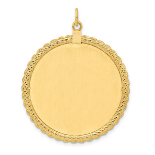 Gold-Plated Sterling Silver Engravable Round w/Rope Polished Disc Charm 387G/18
