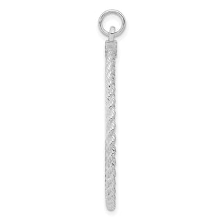 Sterling Silver Engravable Round w/Rope Satin Back Disc Charm QM387/18