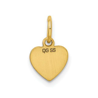Gold-Plated Sterling Silver Engravable Heart Polished Disc Charm QM388G/27