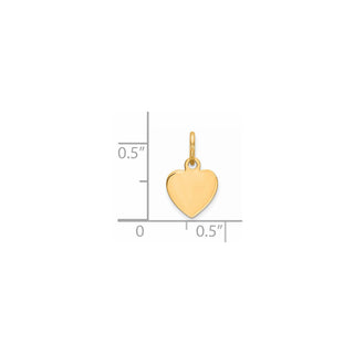 Gold-Plated Sterling Silver Engravable Heart Polished Disc Charm QM388G/27