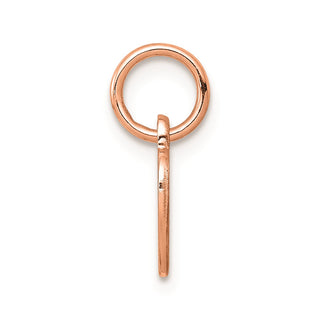 Pink Sterling Silver Engraveable Heart Polished Front-Satin Back Disc Charm