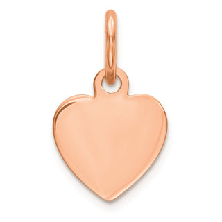 Pink Sterling Silver Engraveable Heart Polished Front-Satin Back Disc Charm