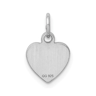 Sterling Silver Engravable Heart Polished Disc Charm