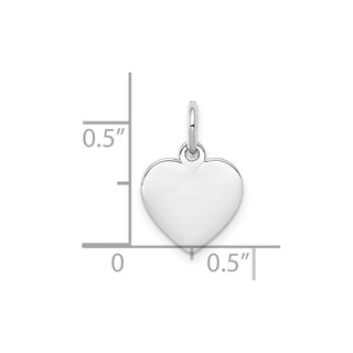 Sterling Silver Engravable Heart Polished Disc Charm
