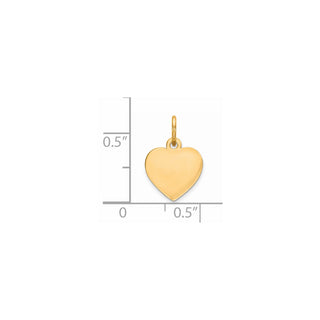 Gold-Plated Sterling Silver Engravable Heart Polished Disc Charm QM389G/27