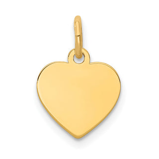 Gold-Plated Sterling Silver Engravable Heart Polished Disc Charm QM389G/18