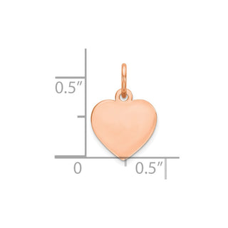 Pink Sterling Silver Engraveable Heart Polished Front/Satin Back Disc Charm 18