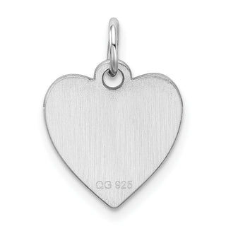 Sterling Engravable Heart Polished Front/Satin Back Disc Charm QM390/50