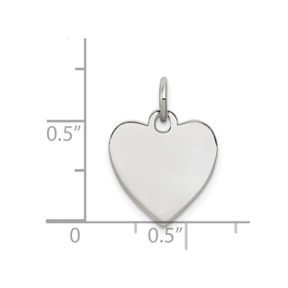 Sterling Engravable Heart Polished Front/Satin Back Disc Charm QM390/50