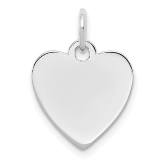Sterling Engravable Heart Polished Front/Satin Back Disc Charm QM390/50