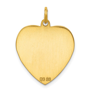 Gold-Plated Sterling Silver Engravable Heart Polished Disc Charm QM390G/50