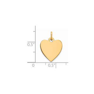 Gold-Plated Sterling Silver Engravable Heart Polished Disc Charm QM390G/50