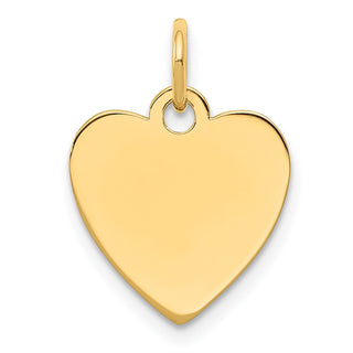 Gold-Plated Sterling Silver Engravable Heart Polished Disc Charm QM390G/27