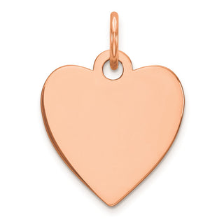Pink Sterling Silver Engraveable Heart Polish Front/Satin Back Disc Charm 390