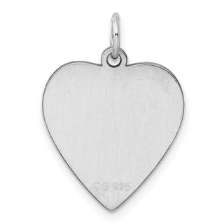 Sterling Silver Engravable Heart Polished Front/Satin Back Disc Charm QM391/27