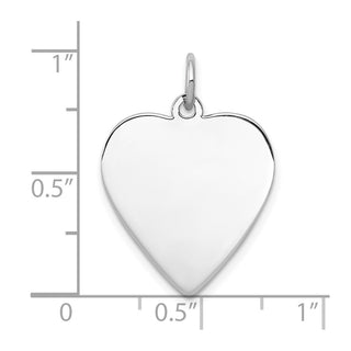 Sterling Engravable Heart Polished Front/Satin Back Disc Charm QM391/50