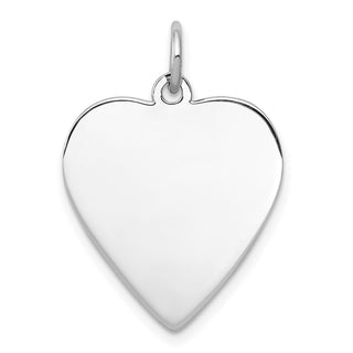 Sterling Engravable Heart Polished Front/Satin Back Disc Charm QM391/50