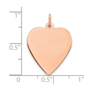 Pink Sterling Silver Engraveable Heart Polish Front/Satin Back Disc Charm 39127