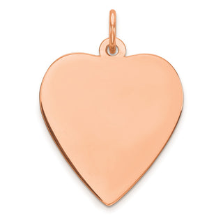 Pink Sterling Silver Engraveable Heart Polished Front/Satin Back Disc Charm 3935