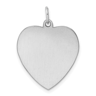 Pink Sterling Silver Engraveable Heart Polish Front/Satin Back Disc Charm 39350