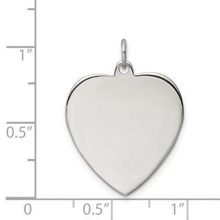 Pink Sterling Silver Engraveable Heart Polish Front/Satin Back Disc Charm 39350