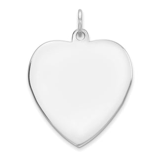 Pink Sterling Silver Engraveable Heart Polish Front/Satin Back Disc Charm 39350