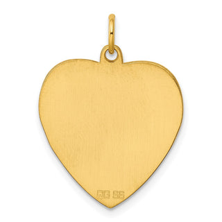 Gold-Plated Sterling Silver Engravable Heart Polished Disc Charm QM393G/27