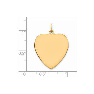 Gold-Plated Sterling Silver Engravable Heart Polished Disc Charm QM393G/35