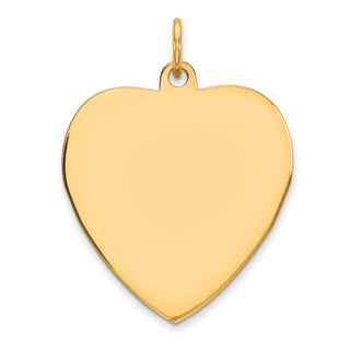 Gold-Plated Sterling Silver Engravable Heart Polished Disc Charm QM393G/50