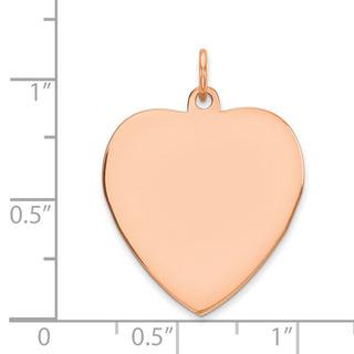 Pink Sterling Silver Engraveable Heart Polished Front/Satin Back Disc Charm 9335