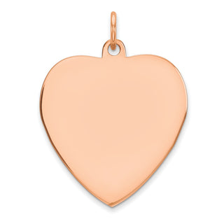 Pink Sterling Silver Engraveable Heart Polished Front/Satin Back Disc Charm 9335