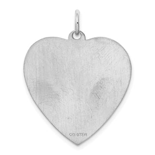 Sterling Engravable Heart Polished Front/Satin Back Disc Charm QM394/50