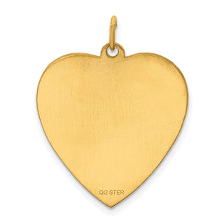 Gold-Plated Sterling Silver Engravable Heart Polished Disc Charm QM394G/27
