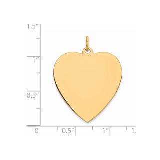 Gold-Plated Sterling Silver Engravable Heart Polished Disc Charm QM394G/35