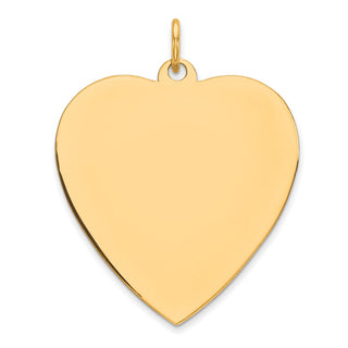 Gold-Plated Sterling Silver Engravable Heart Polished Disc Charm QM394G/50