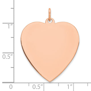 Pink Sterling Silver Engraveable Heart Polished Front/Satin Back Disc Charm