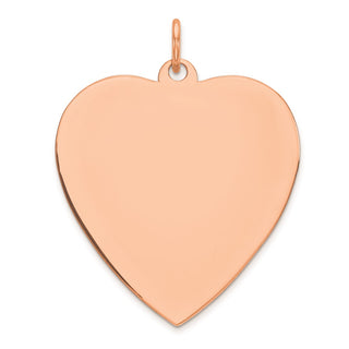 Pink Sterling Silver Engraveable Heart Polish Front/Satin Back Disc Charm