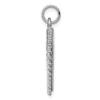 Sterling Silver Engravable Heart Polished Front/Satin Back Disc Charm QM396/18