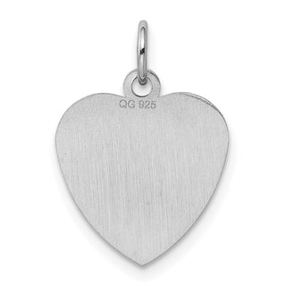 Sterling Silver Engravable Heart Polished Front/Satin Back Disc Charm QM397/18