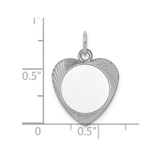 Sterling Silver Engravable Heart Polished Front/Satin Back Disc Charm QM397/18